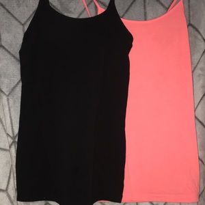 two tank tops (Black and Salmon)
